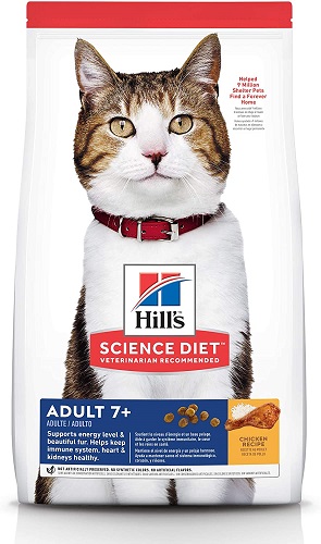 Hill’s Science Diet Dry Cat Food, Adult 7+ for Senior Cats, Chicken Recipe